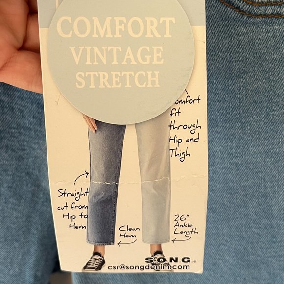 S.O.N.G. Song Denim Half & Half NWT Timeless Fit Straight Ankle Fit Size 5 - Picture 4 of 10